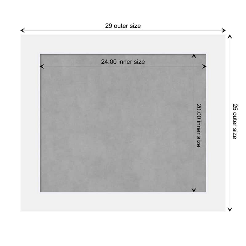 Amanti Art Corvino White Framed Magnetic Board - Board Size 24x20