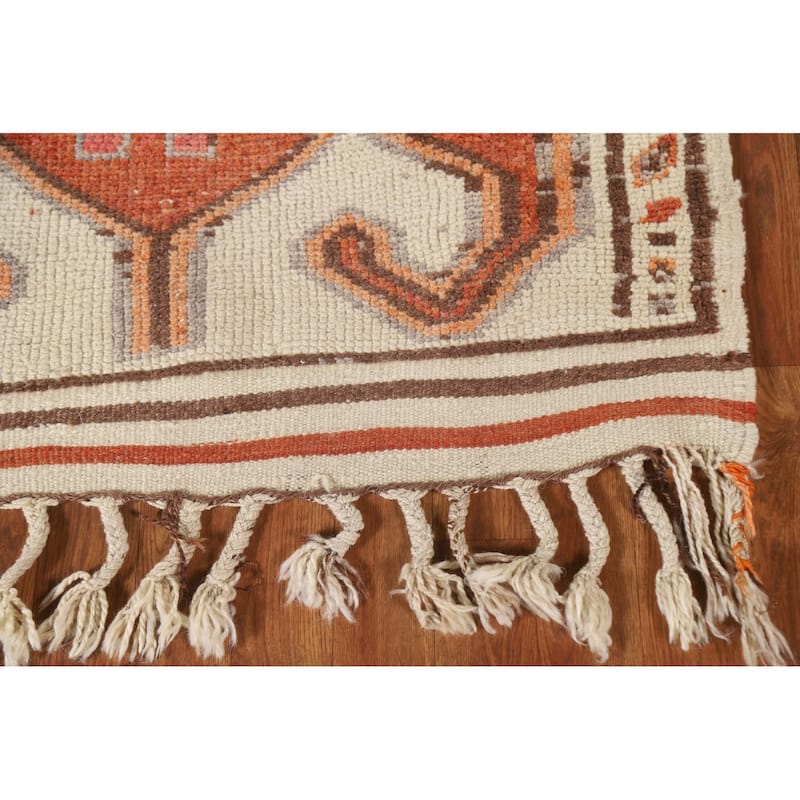 Turkish Anatolian Natural Dye Runner Rug Handmade Wool Carpet - 3'5"x 13'5"