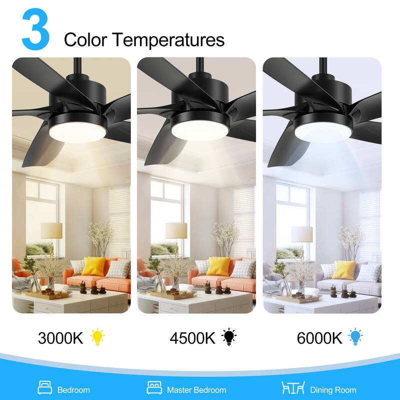 54-in Integrated Ceiling Fan with LED Light and Remote(5-Blade)