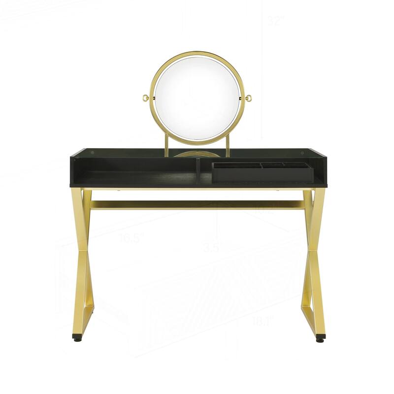 Charming Vanity Desk with Mirror and Jewelry Tray for Stylish Spaces