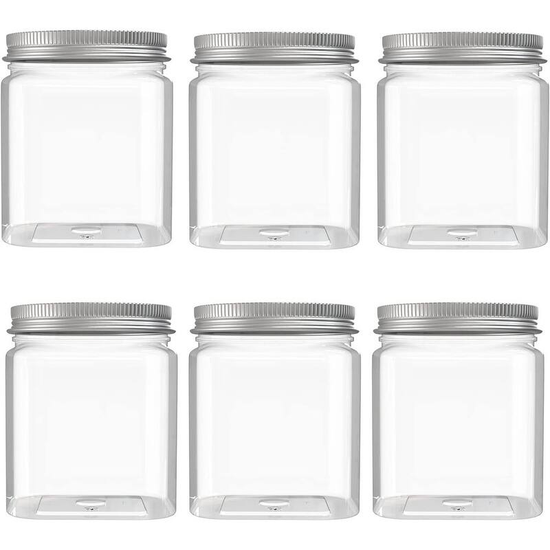 Clear plastic jar, Refillable Kitchen Storage Containers Bed Bath