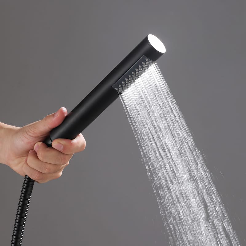 87.5"H Stainless Steel Freestanding Outdoor Shower with Handheld Shower