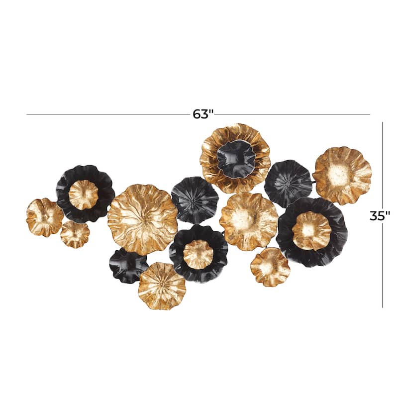 CosmoLiving by Cosmopolitan Gold Metal Plate Home Wall Decor with Textured Pattern