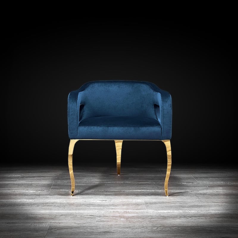 Caprice Titanium Gold Stainless Steel Dining Chair