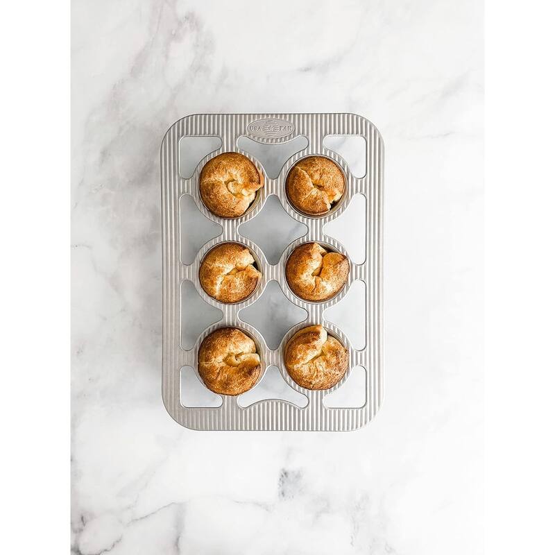 USA Pan 1290PO 6-Well Bakeware Popover Pan, Non-stick - Silver