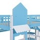 preview thumbnail 4 of 8, Full-Over-Full Castle Style Bunk Bed with 2 Drawers 3 Shelves and Slide - Blue