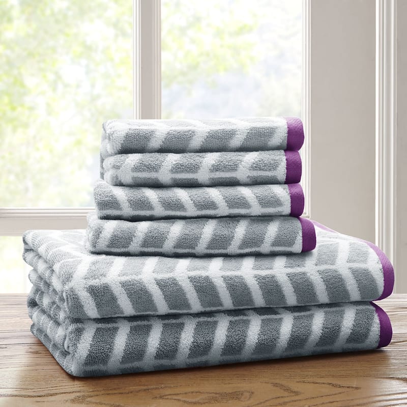 Intelligent Design Nadia 6 Piece Cotton Jacquard Towel Set