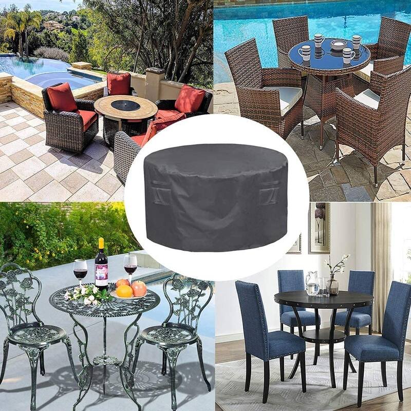 Patio Round Table Cover, Heavy Duty Waterproof Patio Furniture Cover