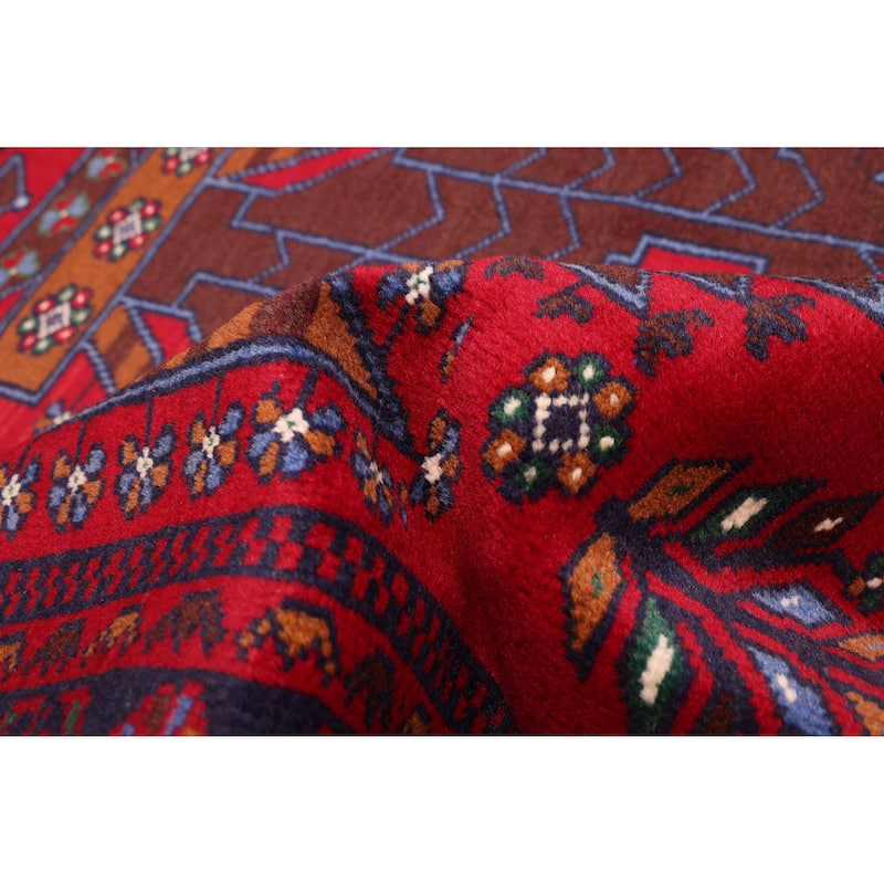 ECARPETGALLERY Hand-knotted Teimani Red Wool Rug - 3'5 x 6'4