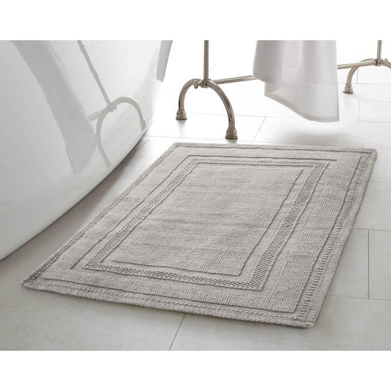 Jean Pierre Cotton Stonewash Racetrack 17 x 24 in. Bath Rug