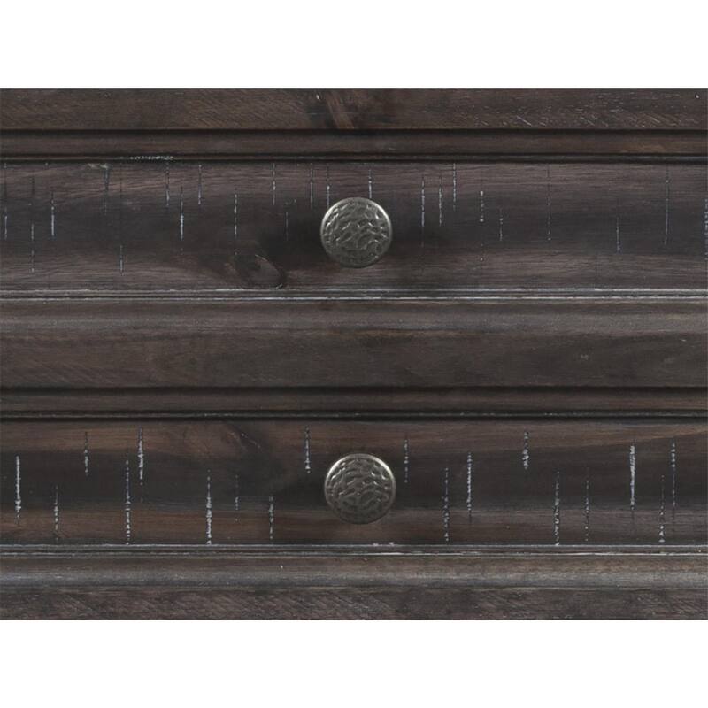 Smokey Gray Oak Nightstand with LED Underlight and Oil Rubbed Bronze Hardware