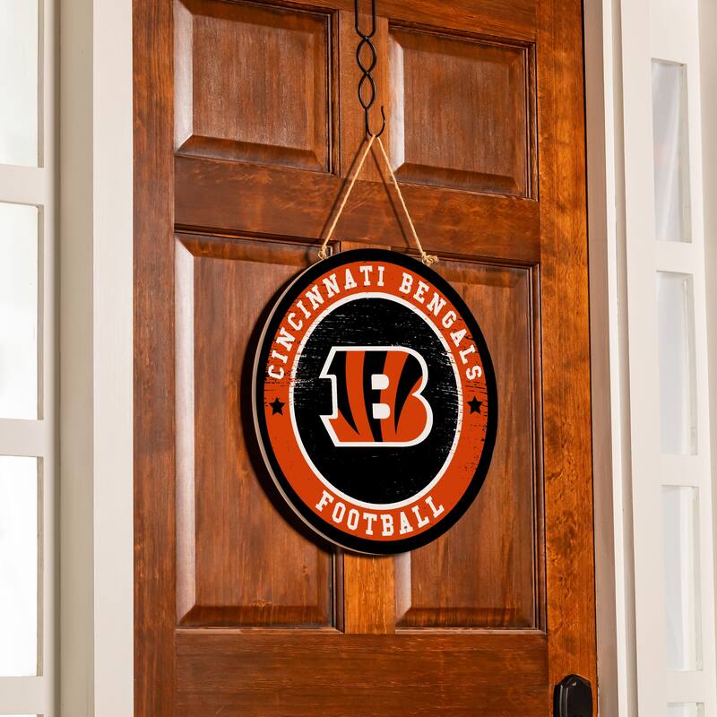 Cincinnati Bengals Wooden Door Decor Wall Sign - Multi-Color