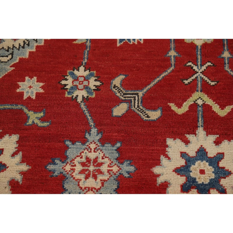 Hand Knotted Oriental 100% Wool Carpet Traditional Floral Red Kazak Area Rug - 11' 8'' X 9' 0''