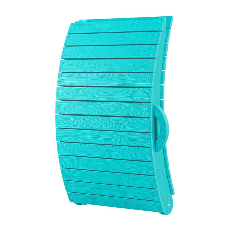 2-Piece Folding HDPS Plastic Outdoor Pool Chaise Lounges with Headrest Cushion