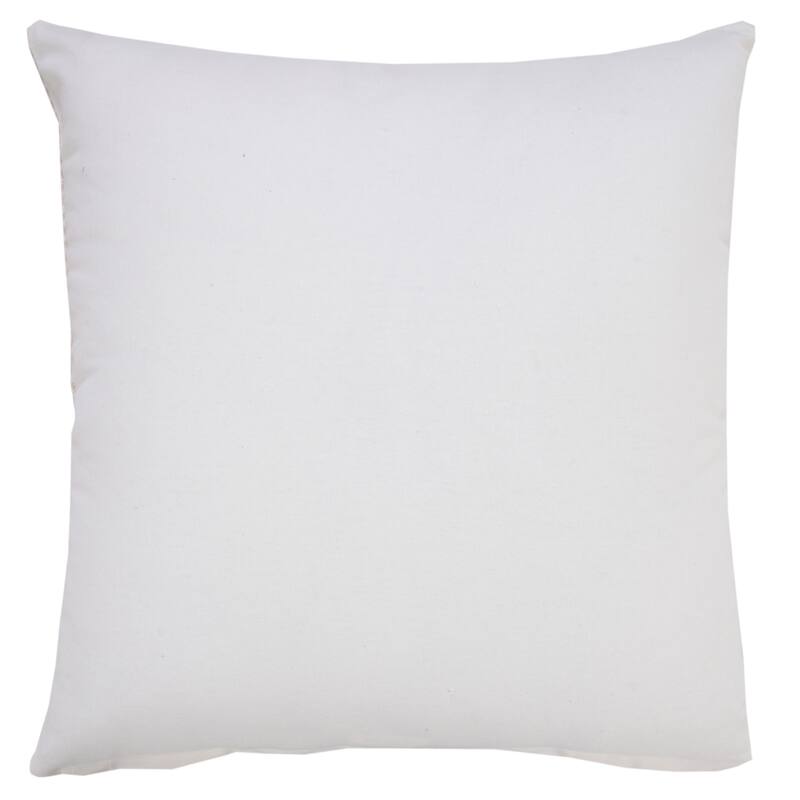 HomeRoots 20" X 20" Beige And White 100% Cotton Striped Zippered Pillow