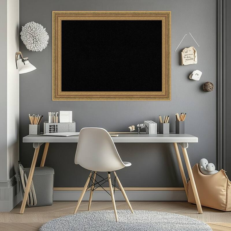 Elliot Gold Framed Cork Board - Bulletin Board, Organization Board, Pin Board