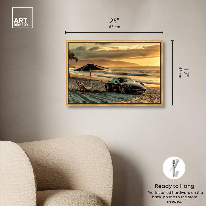 Lovely Sunset Beach Drive Canvas by Art Remedy