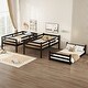 preview thumbnail 4 of 15, Triple Rubber Wood Bunk Bed with Two Built-in Ladders, Guardrails, Twin over Twin over Twin, Detachable Triple Twin Bunk Bed