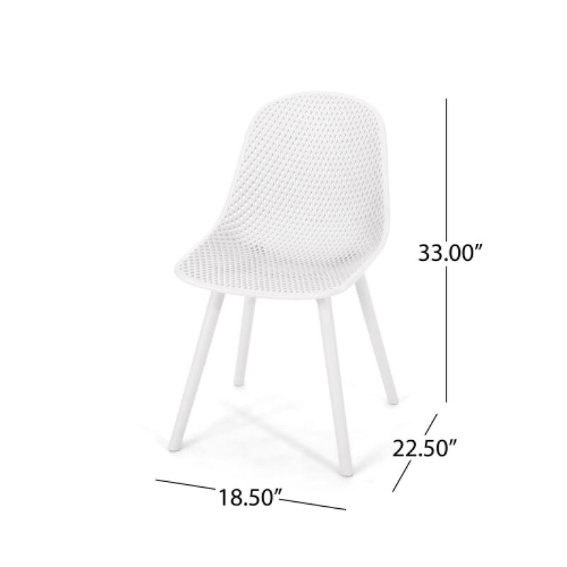 Roomfitters Modern Perforated Dining Chairs (Set of 4), Sleek Lightweight Design for Indoor Outdoor Spaces