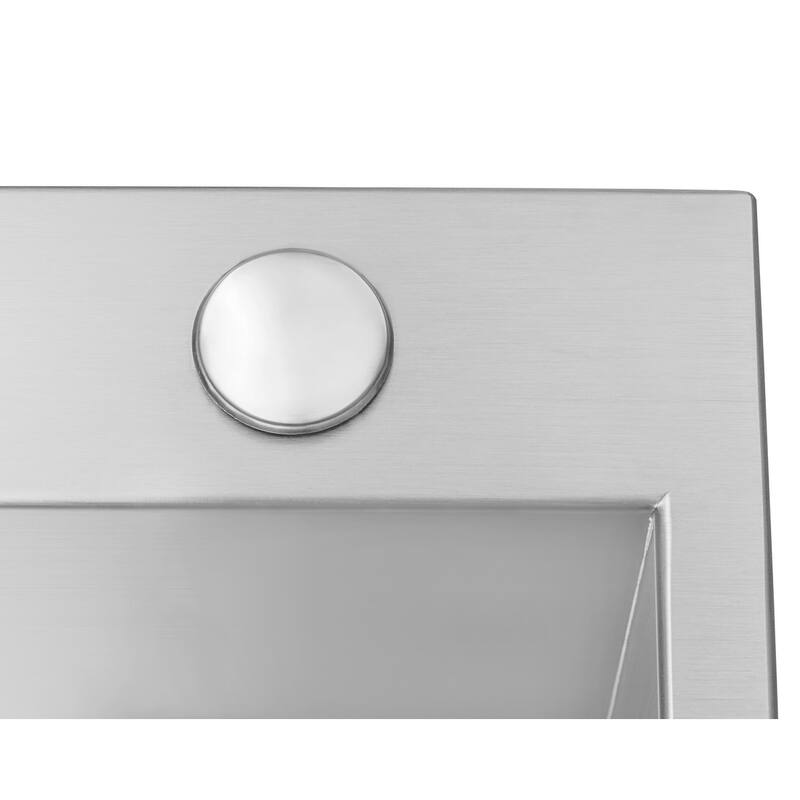 Ruvati 33 x 22 inch Drop-in Topmount 16 Gauge Zero Radius Stainless Steel Kitchen Sink Single Bowl - RVH8001