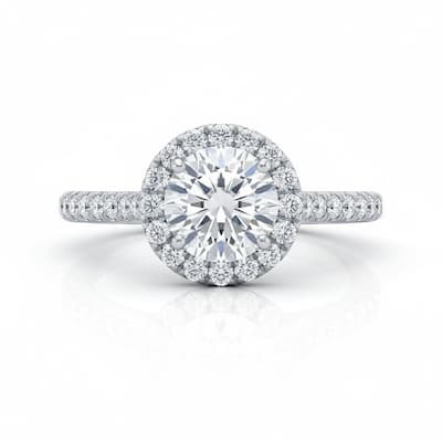 Auriya 14k Gold 1 3/4ctw Round Halo Diamond Engagement Ring Certified