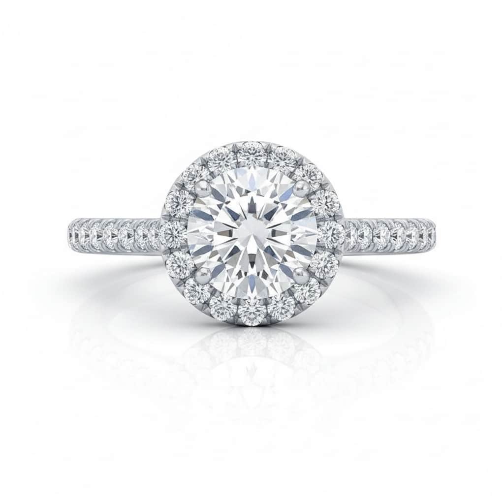 Auriya 14k Gold 1 3/4ctw Round Halo Diamond Engagement Ring Certified