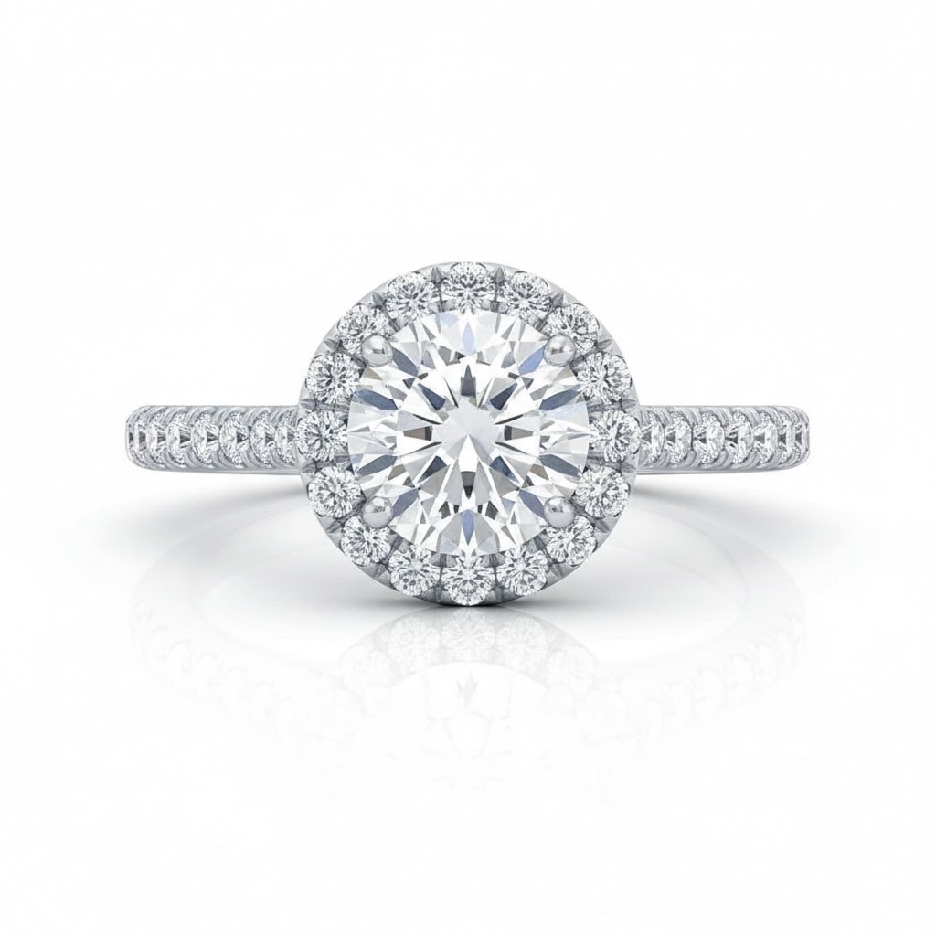 Auriya 14k Gold 1 3/4ctw Round Halo Diamond Engagement Ring Certified