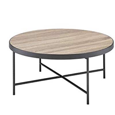 Charming Coffee Table, Weathered Oak Brown - 16 H x 32 W x 32 L Inches