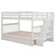 preview thumbnail 5 of 27, Full-Over-Full Bunk Bed with Storage Stairway & 3 Drawers, Soild Wood Bunk Bed Frame w/Full-Length Guardrail & Detachable Design