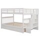 preview thumbnail 5 of 15, Stairway Full-Over-Full Bunk Bed with Drawer, Storage and Guard Rail for Bedroom, White