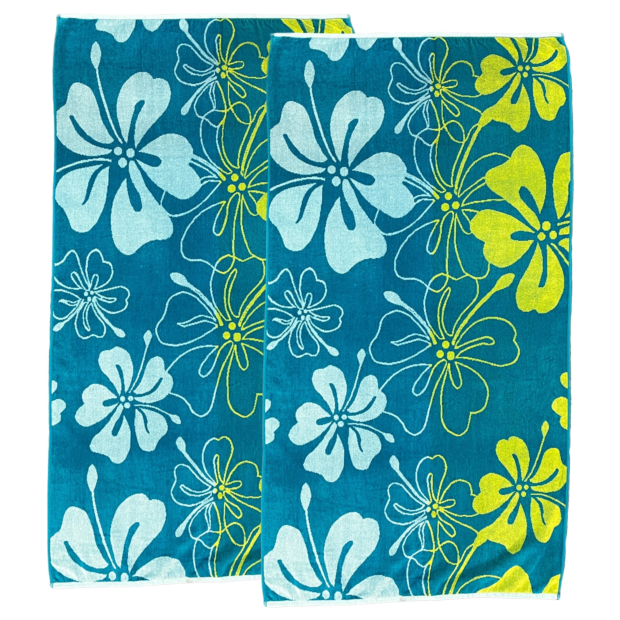 Linery & Co. 100% Cotton Jacquard 2 Pack Summer Beach Towels