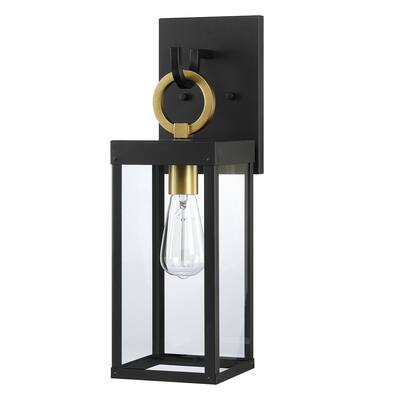 Hukoro 1-Light 19.31-in Black Outdoor Wall Light
