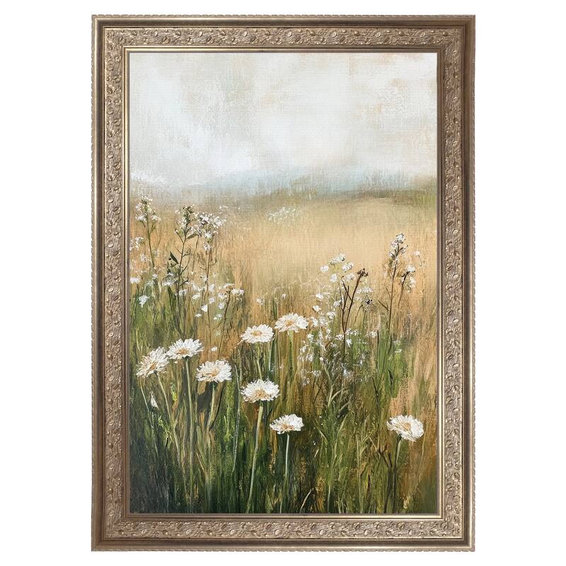 Masterpiece Art Gallery| A Few White Flowers by Petals Prints Design - Framed Canvas Art Print