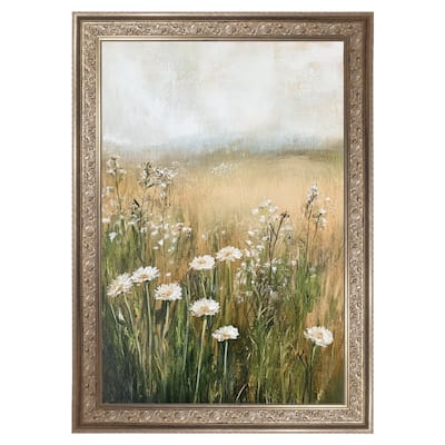 Masterpiece Art Gallery| A Few White Flowers by Petals Prints Design - Framed Canvas Art Print