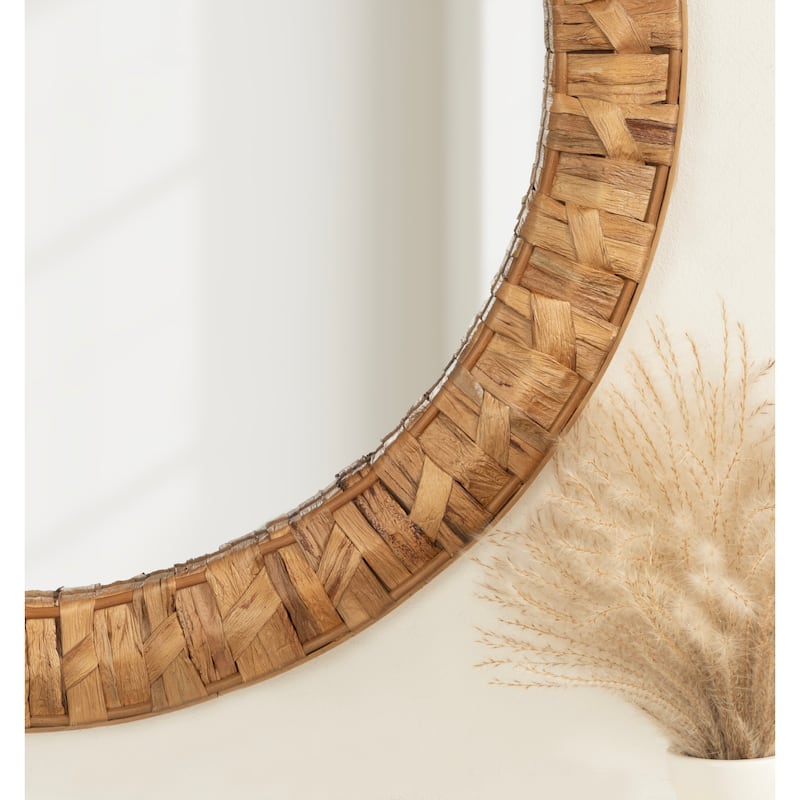 Kate and Laurel Laalima Woven Round Mirror - 26x26