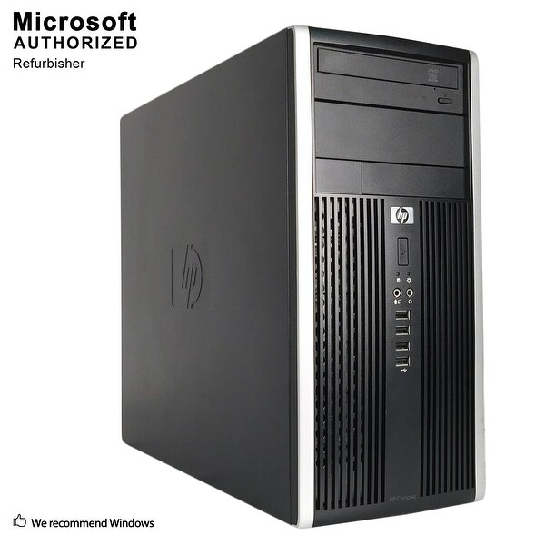 HP Compaq Pro 6305 Tower AMD A4-5300B 3.4G 8GB DDR3 2TB HDD DVD W10P64(EN/ES)-1 Year Warranty (Refurbished)-Black/silver