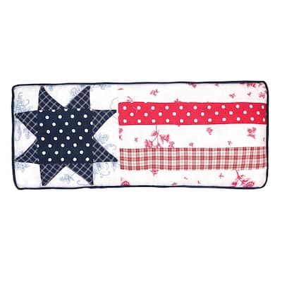 Quilted Star July Fourth 10" x 24" Throw Pillow
