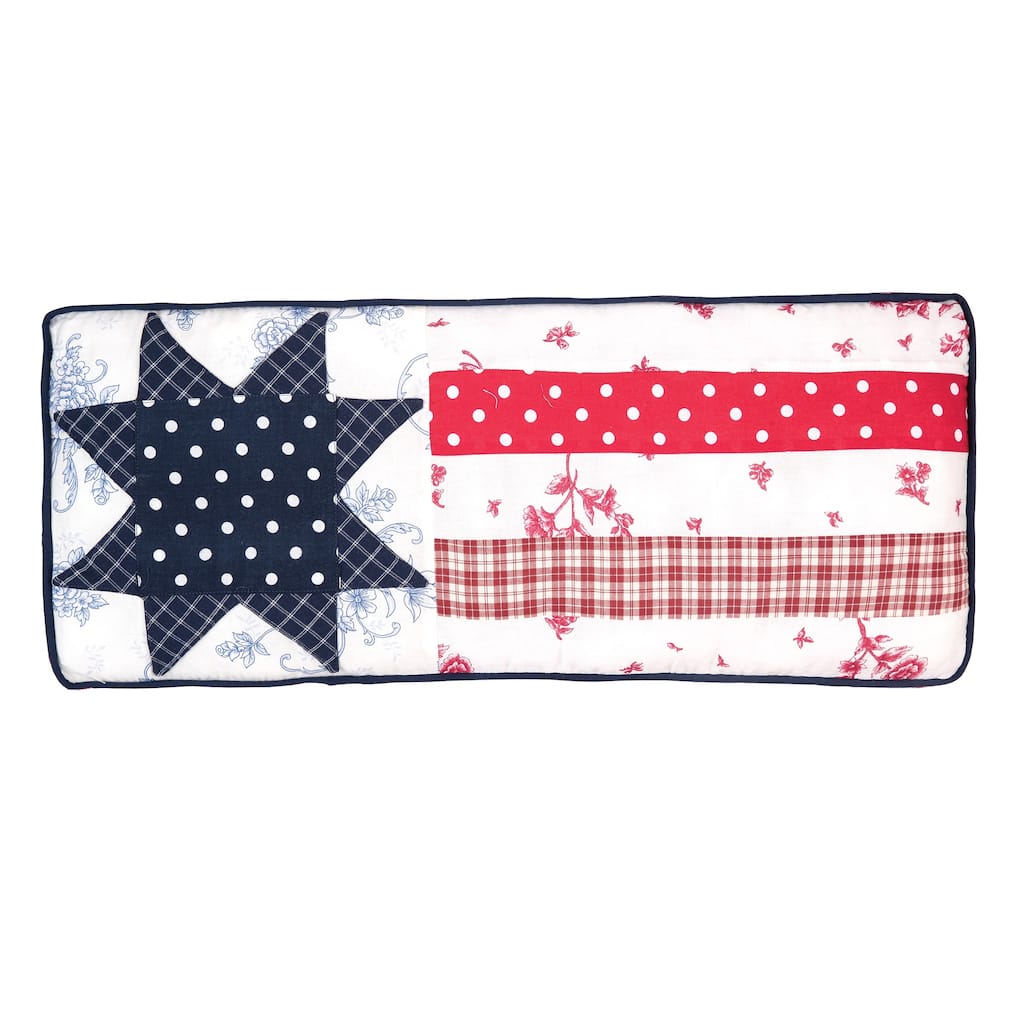 Quilted Star July Fourth 10" x 24" Throw Pillow