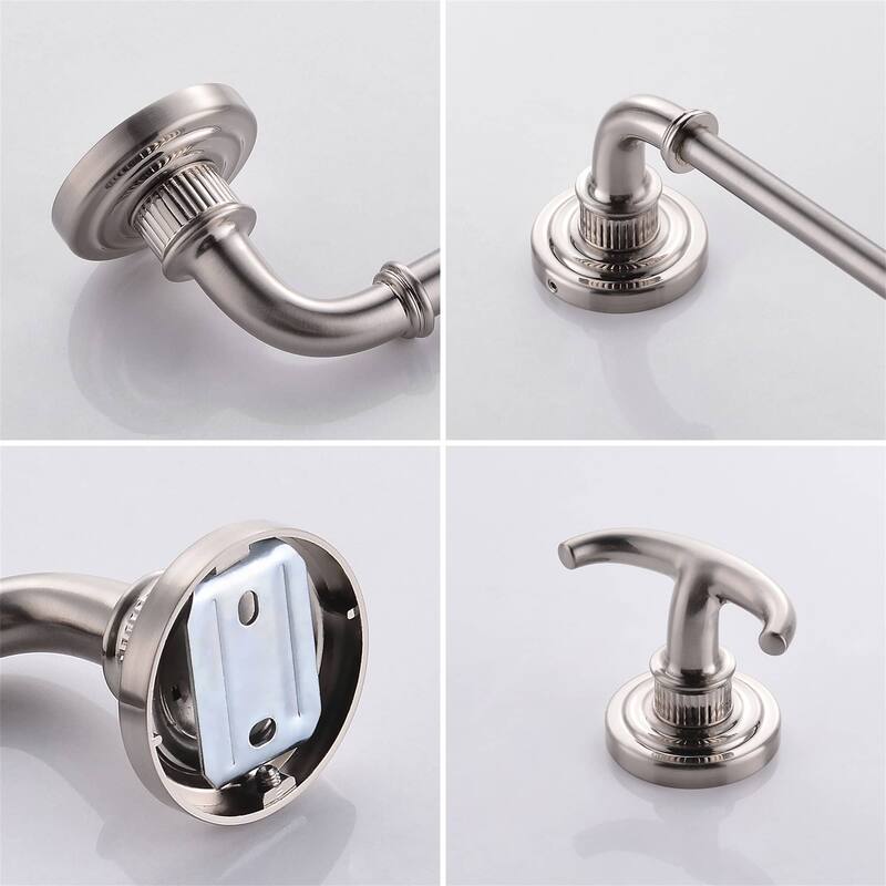 5 Piece Bathroom Hardware Set Towel Bar Toilet Paper Holder Robe Hooks Stainless Steel Wall Mounted Adjustable Accessory Set