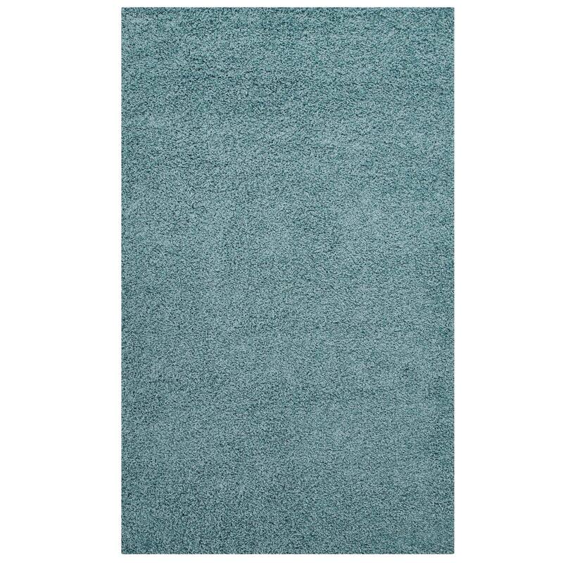 Enyssa Solid Shag Area Rug - 5' x 8' - Blue/Ivory