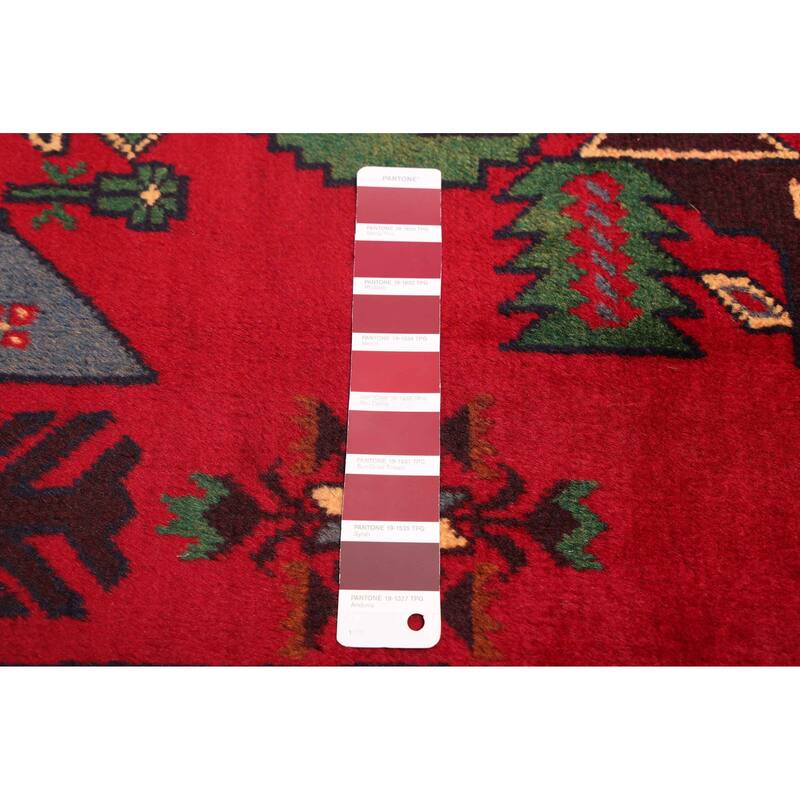 ECARPETGALLERY Hand-knotted Teimani Red Wool Rug - 3'3 x 6'6
