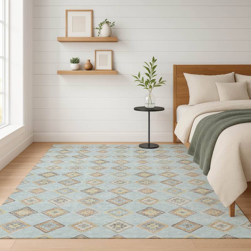 Machine Washable Indoor/ Outdoor Global Flagler Chantille Rug