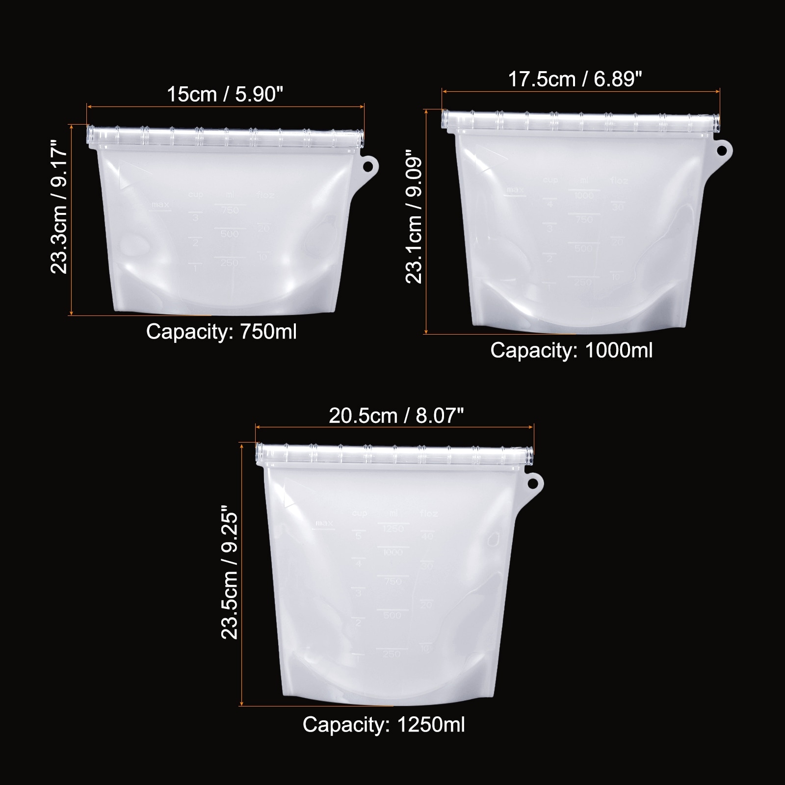 Silicone Food Storage Containers Leakproof Reusable Freezer  Bags-White(2PCS) - White - Bed Bath & Beyond - 36611848