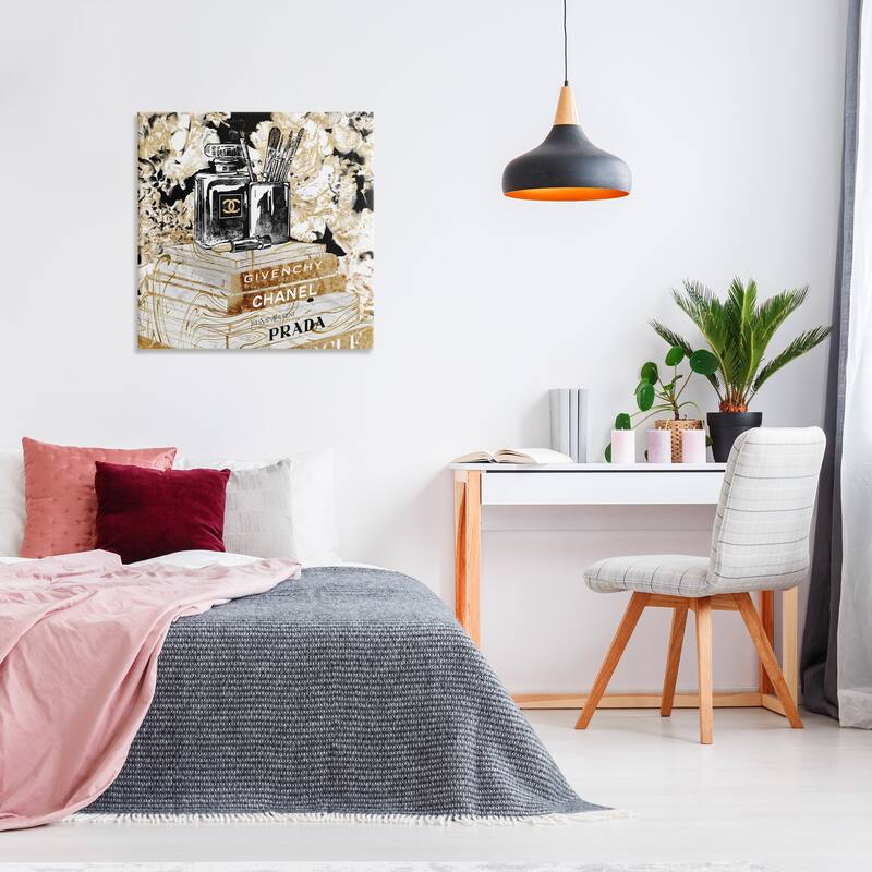 Stupell Glam Designer Accessories Women's Fashion Book Detail Canvas Wall Art - Gold