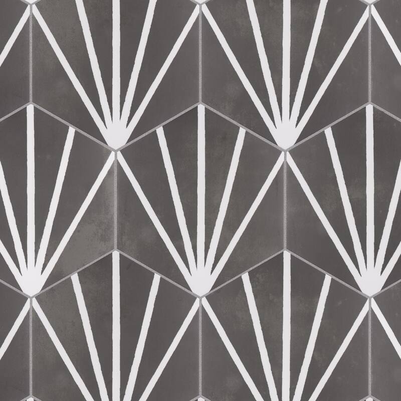 Merola Tile Horizon Dusk Hex Nero 7-3/4" x 9" Porcelain Floor and Wall Tile