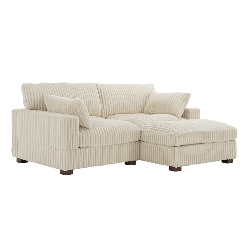 Oversized Plush Modular Sectional Sofa Couch with Ottoman