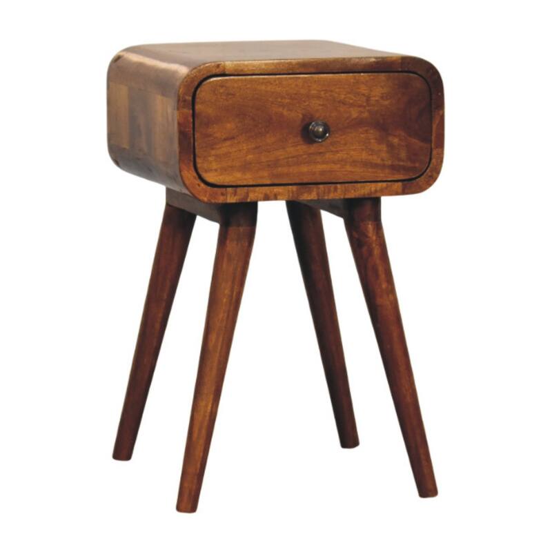 HomeRoots 19" Chestnut Solid Wood Square One Drawer Nightstand