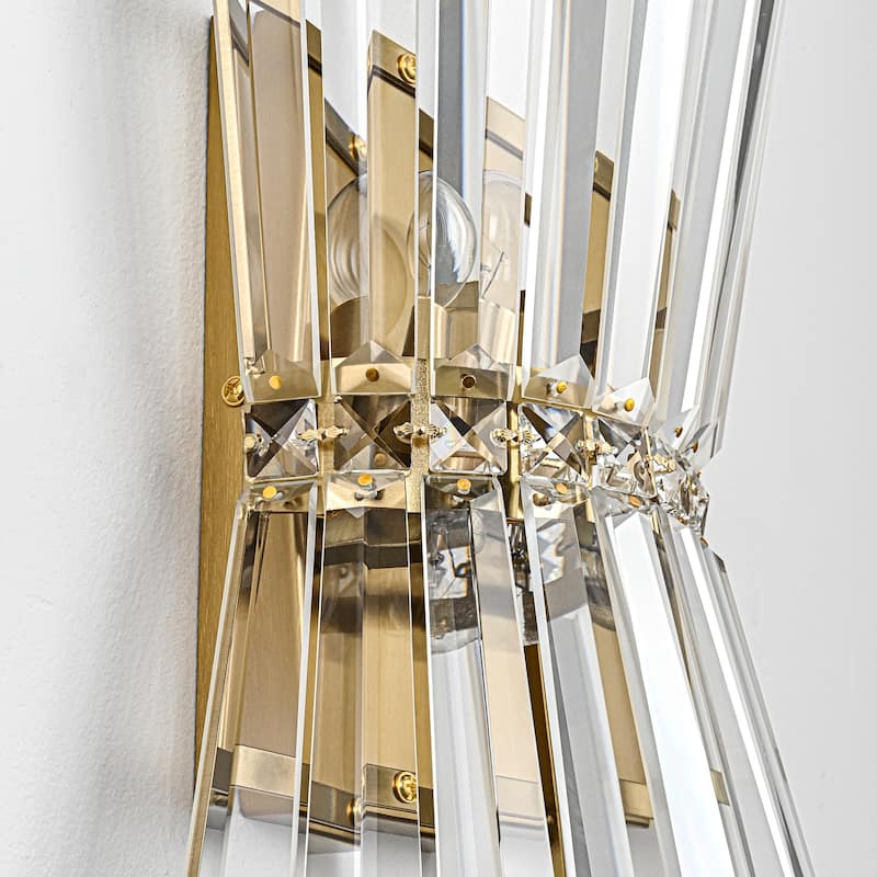 Luxury 2-Light 23.6" Wall Sconce Modern Gold Bathroom Vanity Lights - 23.6-in H x 4.72-in W x 2.4-in D