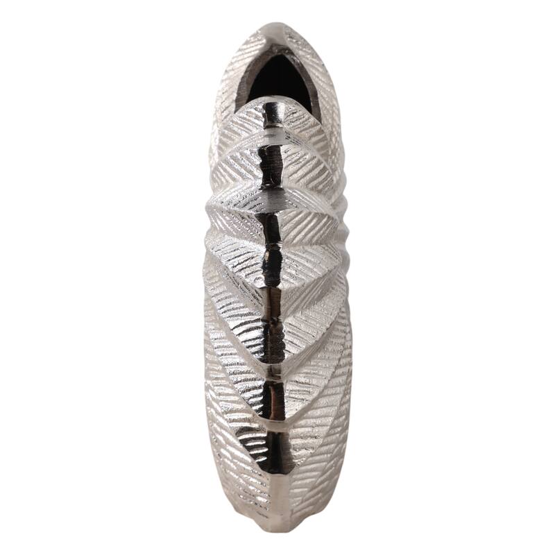 Aluminum Metal Vase Coastal Glam Decorative Accent - 13" Silver