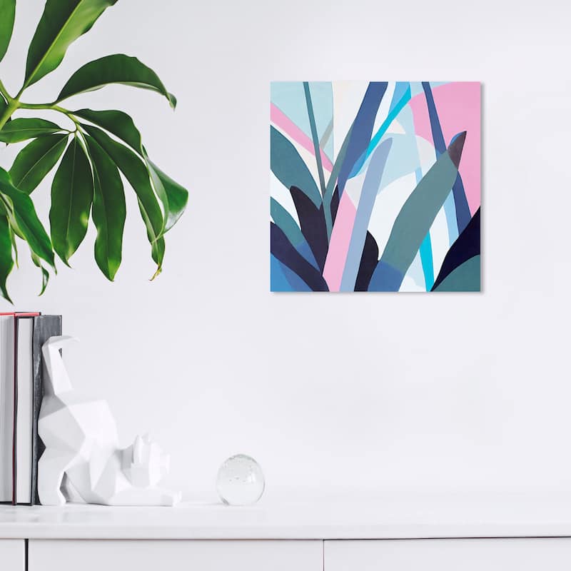 Wynwood Studio Canvas Abstract Aromatic Azure 1 Blue and Tropical Wall Art Canvas Print - 12 x 12